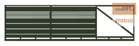 Brama przesuwna typ WALL MIX 200/20 - 5,00 x 1,50 m