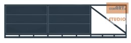 Brama przesuwna typ WALL SOLID - 4,00 x 1,50 m