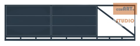 Brama przesuwna typ WALL SOLID - 4,00 x 1,50 m