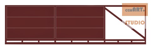 Brama przesuwna typ WALL SOLID - 5,00 x 1,20 m