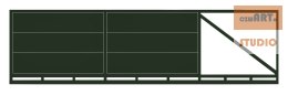 Brama przesuwna typ WALL SOLID - 5,00 x 1,50 m