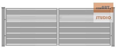 Brama typ WALL MIX 200/20 - 4,00 x 1,50 m