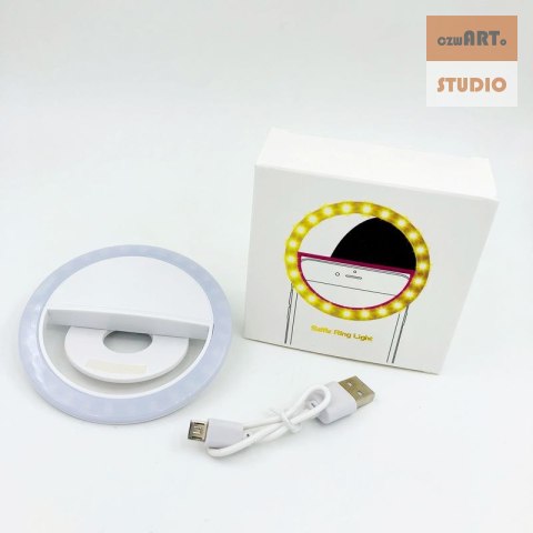 LAMPA SELFIE PIERŚCIENIOWA DO TELEFONU 30 diod LED, kabel USB w zestawie LAMPA SELFIE PIERŚCIENIOWA DO TELEFONU 30 diod LED, kabel USB w zestawie