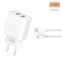 XO ŁAD SIEC CE02C 2xUSB 2,1A BIAŁA + KABEL LIGHTNING