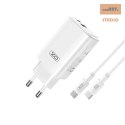 XO ŁAD SIEC CE17 GAN 65W 1xUSB-C 1xUSB BIAŁA + KABEL USB-C/USB-C