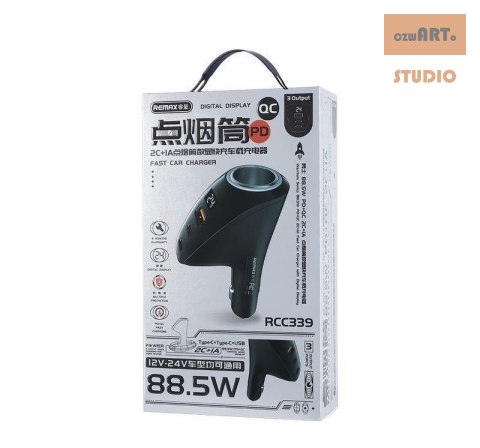 ŁAD SAM. REMAX WARRIORS SERIES 88.5WPD QC RCC339 2xUSB-C + 1xUSB BLACK ŁAD SAM. REMAX WARRIORS SERIES 88.5WPD QC RCC339 2xUSB-C + 1xUSB BLACK