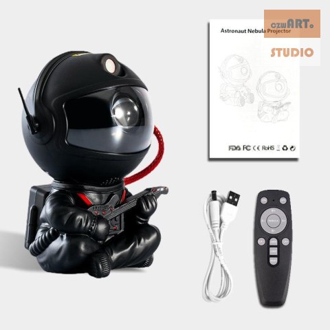 LAMPKA / PROJEKTOR LED ASTRONAUTA HR-F2, BLACK / CZARNY LAMPKA / PROJEKTOR LED ASTRONAUTA HR-F2, BLACK / CZARNY