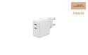 Ładowarka sieciowa MX Burst GaN PD 35W, 2xUSB-C + kabel PD 20W C/Lightning, WHITE/BIAŁY