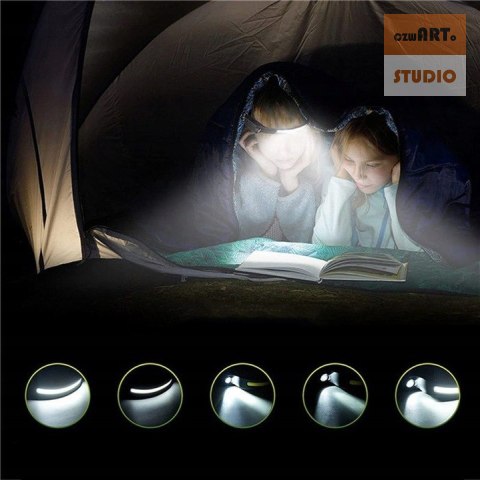 Latarka czołowa Led Reflektor na głowę COB czarny 1200mah Latarka czołowa Led Reflektor na głowę COB czarny 1200mah