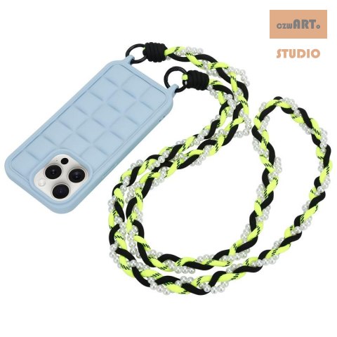 Uniwersalna smycz na szyję do telefonu / na ramię Pearl-08, NEON YELLOW / ŻÓŁTY Uniwersalna smycz na szyję do telefonu / na ramię Pearl-08, NEON YELLOW / ŻÓŁTY