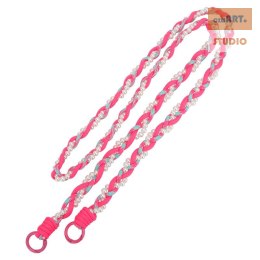 Uniwersalna smycz na szyję do telefonu / na ramię Pearl-08, PINK / RÓŻOWY