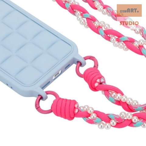 Uniwersalna smycz na szyję do telefonu / na ramię Pearl-08, PINK / RÓŻOWY Uniwersalna smycz na szyję do telefonu / na ramię Pearl-08, PINK / RÓŻOWY
