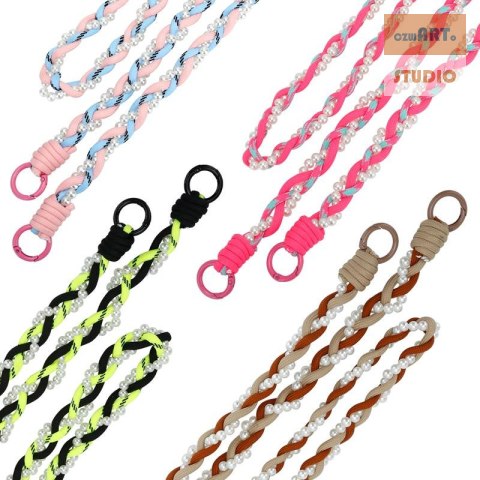 Uniwersalna smycz na szyję do telefonu / na ramię Pearl-08, PINK / RÓŻOWY Uniwersalna smycz na szyję do telefonu / na ramię Pearl-08, PINK / RÓŻOWY
