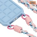 Uniwersalna smycz na szyję do telefonu / na ramię Pearl-08, PINK SAND/PUDROWY RÓŻ