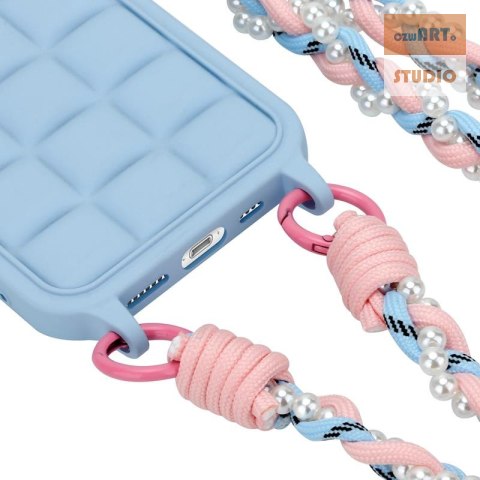 Uniwersalna smycz na szyję do telefonu / na ramię Pearl-08, PINK SAND/PUDROWY RÓŻ Uniwersalna smycz na szyję do telefonu / na ramię Pearl-08, PINK SAND/PUDROWY RÓŻ