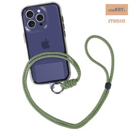 Uniwersalna smycz na szyję do telefonu / na ramię Ring-02, NEON YELLOW / ŻÓŁTY