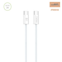 KABEL T-PHOX CC15 SERIES USB-C/USB-C 60W 3A 2M WHITE