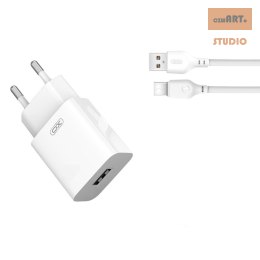 XO ładowarka sieciowa L99 1xUSB 2,4A BIAŁA + KABEL USB/USB-C