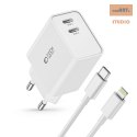 TECH-PROTECT ładowarka sieciowa C35W 2xUSB-C + KABEL LIGHTNING WHITE