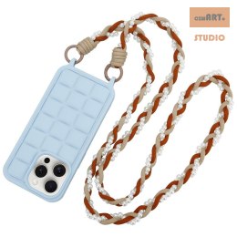 Uniwersalna smycz na szyję do telefonu / na ramię Pearl-08, BROWN / BRĄZOWY
