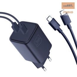 3MK ŁAD SIEC HYPER CHARGER 45W PD+USB Z KABLEM UBS-C/USB-C CZARNA