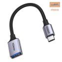 Kabel USB C męski - USB żeński 3.0 OTG 0.15m Ugreen US378 - czarny