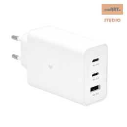 ŁADOWARKA SIECIOWA PD 2xUSB-C 65W 1xUSB BIAŁY BULK