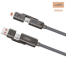 XO KABEL NB275 4w1 USB-C+LIGHTNING/USB+ USB-C 60W 1m szary