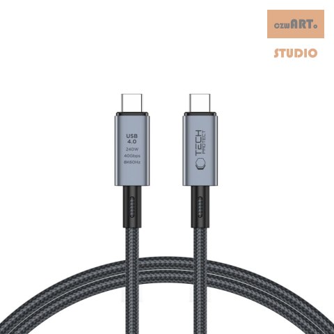 TECH-PROTECT KABEL ULTRABOOST MAX TYPE-C USB 4.0 8K 40GBPS PD 240W 1M SZARY