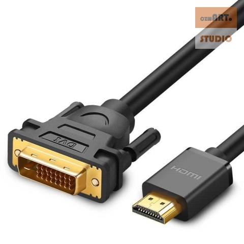 Ugreen kabel HD106 DVI 24+1 pin HDMI FHD 60Hz 1.5m - czarny