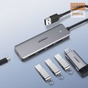 Ugreen rozdzielacz HUB USB - 4x USB 3.2 Gen 1 z portem zasilania micro USB szary