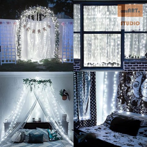 Kurtyna Ledowa (200 lampek LED) 3m x 2m COLD WHITE / ZIMNY BIAŁY Kurtyna Ledowa (200 lampek LED) 3m x 2m COLD WHITE / ZIMNY BIAŁY