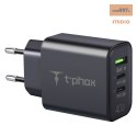 ŁAD SIEC T-PHOX FLEXI 40W 2xUSB-C/USB BLACK