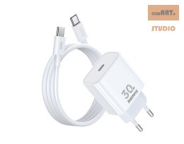 Ładowarka sieciowa REMAX FIGEN SERIES 30W GaN RC-C021 USB-C + KABEL Type-C - Type-C 1M WHITE