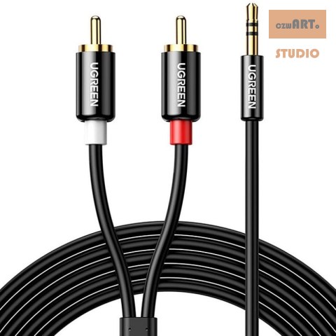 Ugreen kabel AV116 10583 audio mini jack 3,5 mm męski / 2RCA męski 1.5m - czarny