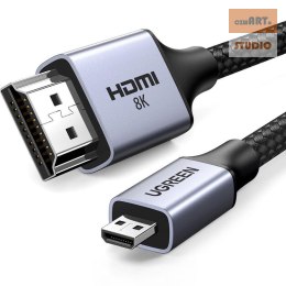 Ugreen kabel HD164 15517 micro HDMI / HDMI 2.1 8K 2m - szary