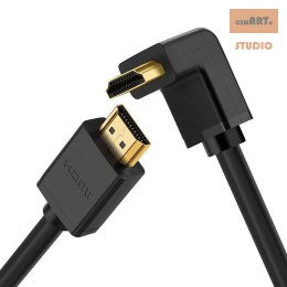 Ugreen kątowy kabel HDMI 90° 2m czarny HD103