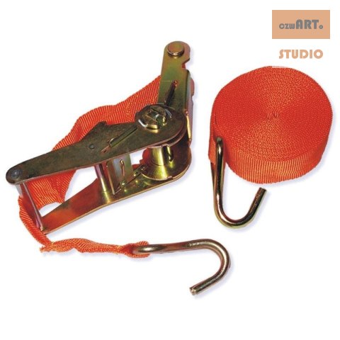 TAŚMA MOCUJĄCA Z HAKAMI I Z NAPINACZEM 4.5mx50mm 765kg TAŚMA MOCUJĄCA Z HAKAMI I Z NAPINACZEM 4.5mx50mm 765kg