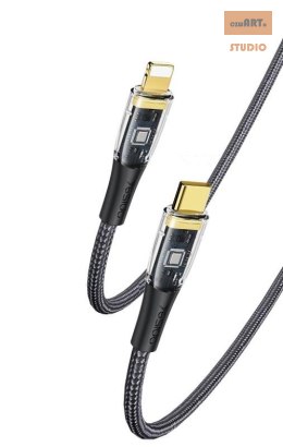 Yesido Kabel CA101 PD 20W Type-C/Lightning 1.2m PVC 3A, BLACK / CZARNY