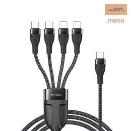 Yesido Kabel CA110 Type-C-4w1 (2xType-C + 2xLightning) 1.2m 4A, BLACK / CZARNY