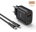 Yesido ładowarka sieciowa YC52 PD 30W QC USB-A+C +iP + Kabel 27W Type-C - Lightning 1m, BLACK / CZARNY