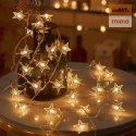 Girlanda 6m (40 lampek LED) USB Gwiazdki, WARM WHITE / CIEPŁY BIAŁY