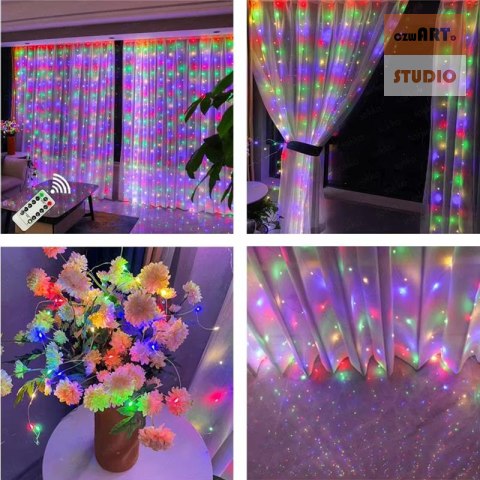 Kurtyna Ledowa (100 lampek LED) 3m x 1m MULTICOLOR / WIELOKOLOROWY Kurtyna Ledowa (100 lampek LED) 3m x 1m MULTICOLOR / WIELOKOLOROWY