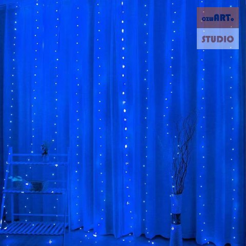 Kurtyna Ledowa (200 lampek LED) 3m x 2m BLUE / NIEBIESKI Kurtyna Ledowa (200 lampek LED) 3m x 2m BLUE / NIEBIESKI