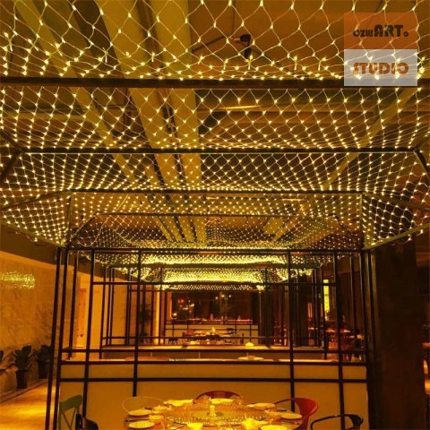 Sieć / Kurtyna Ledowa (144 lampki LED) 2m x 2m, WARM WHITE / CIEPŁY BIAŁY Sieć / Kurtyna Ledowa (144 lampki LED) 2m x 2m, WARM WHITE / CIEPŁY BIAŁY
