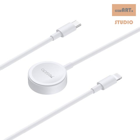 Yesido Kabel CA113 2w1 do Iphone Watch 2.5W +Type-C/iP 1.2m 2.4A, WHITE / BIAŁY