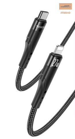 Yesido Kabel CA115 PD 27W Type-C/Lightning 3m 1.67A, BLACK / CZARNY