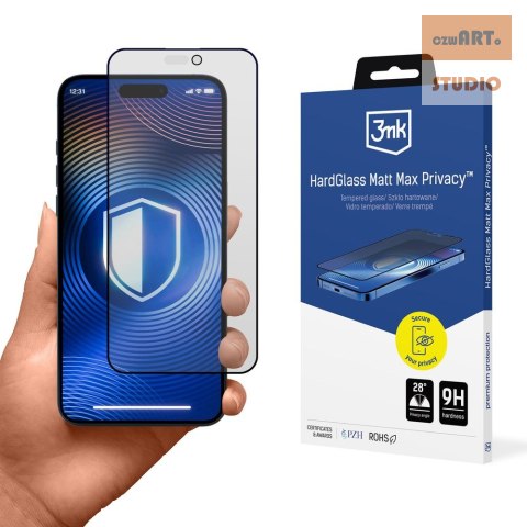 3MK HARDGLASS MAX MATT IPHONE 15/16 PRIVACY 3MK HARDGLASS MAX MATT IPHONE 15/16 PRIVACY