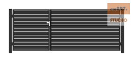 Bramofurtka asymetryczna PRO typ WALL 100 - malowana proszkowo - 1,5 / 2,5 m x 1,5 m