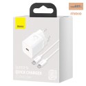 ŁAD SIEC BASEUS SUPER SI QC 1C 25W + KABEL USB-C/USB-C 1M BIAŁA/WHITE